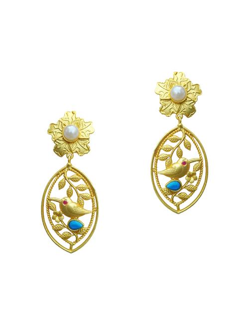gold drop earring - 15522341 - Very Small Image - 1