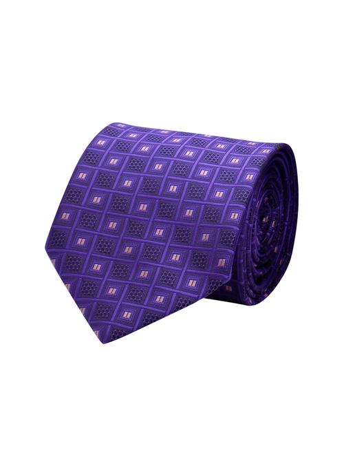 purple micro fiber tie with pocket square - 15522556 - Very Small Image - 1