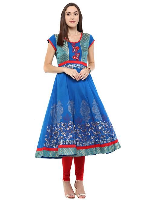 embroidered anarkali kurta - 15523775 - Very Small Image - 1
