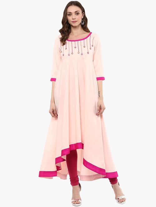 high low embroidered kurta - 15523817 - Very Small Image - 1