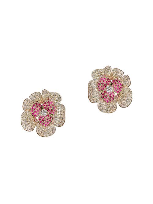 pink gold tone stone earrings - 15524135 - Very Small Image - 1