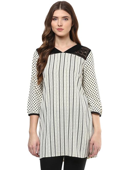 lace detailed printed tunic - 15524307 - Very Small Image - 1