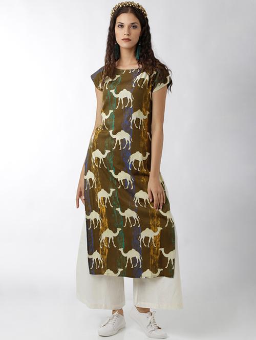 printed straight kurta - 15524676 - Very Small Image - 1