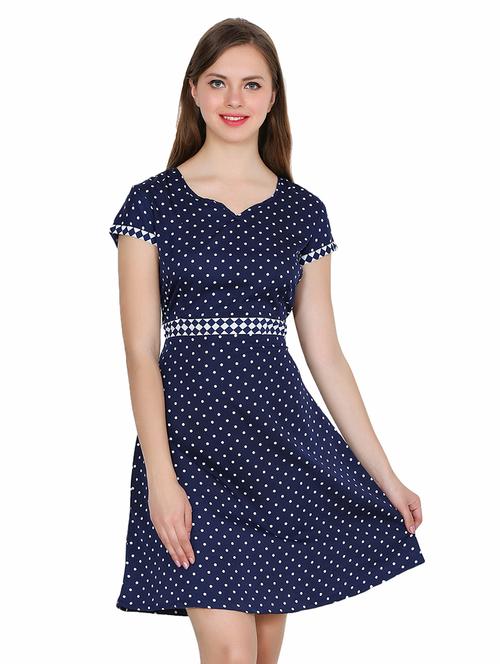 checkered detail polka dots print dress - 15524970 - Very Small Image - 1