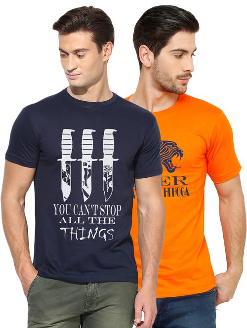 multi colored cotton combos t-shirt (set of 2) - 15525408 - Very Small Image - 1