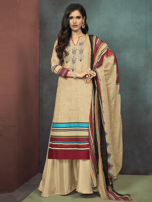 embellished printed sharara suit set - 15526299 - Very Small Image - 1