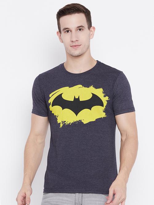 navy blue cotton chest print tshirt - 15526769 - Very Small Image - 1