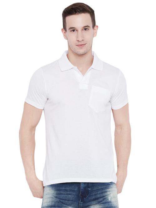 white cotton pocket t-shirt - 15526777 - Very Small Image - 1