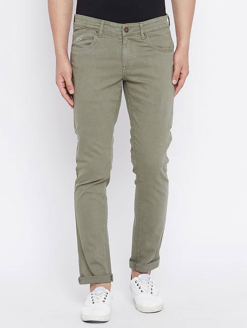 green denim plain jeans - 15527499 - Very Small Image - 1