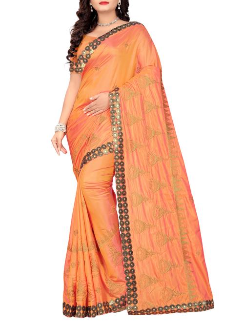 women's embroidered saree with blouse - 15527845 - Very Small Image - 1