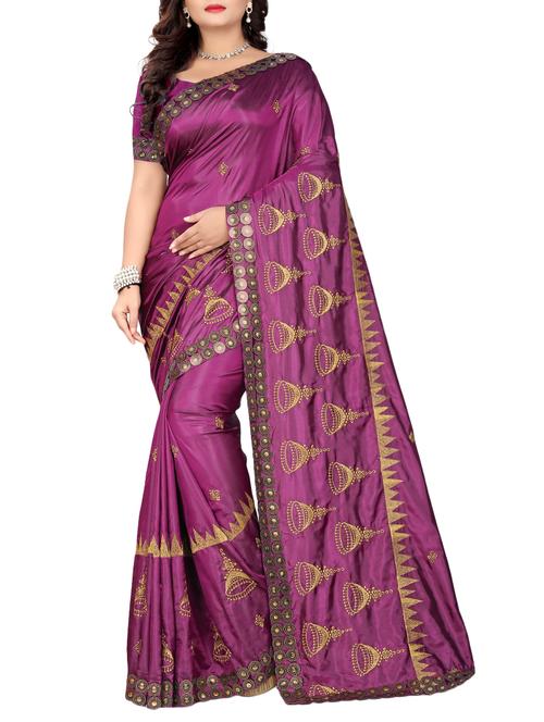 zari  embroidered saree with blouse - 15527846 - Very Small Image - 1