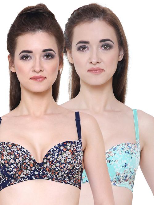 set of 2 floral detachable push-up bras - 15529150 - Very Small Image - 1