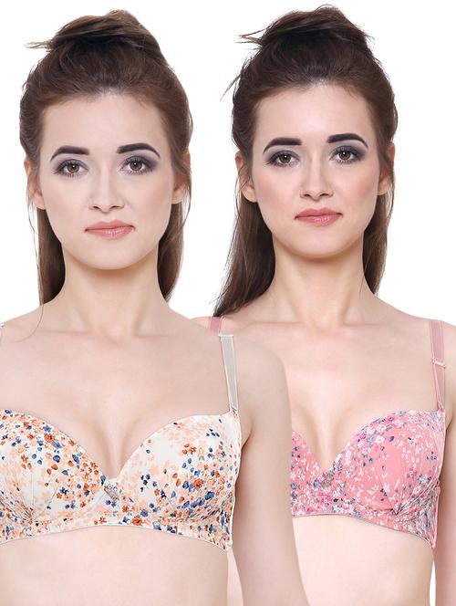 set of 2 floral detachable push-up bras - 15529151 - Very Small Image - 1