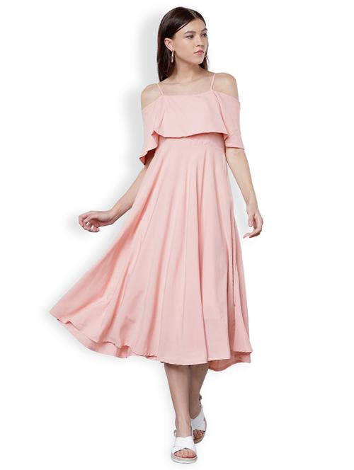 cape overlay cold shoulder dress - 15533202 - Very Small Image - 1