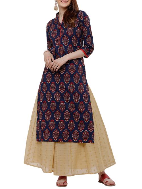 printed straight kurta - 15533304 - Very Small Image - 1