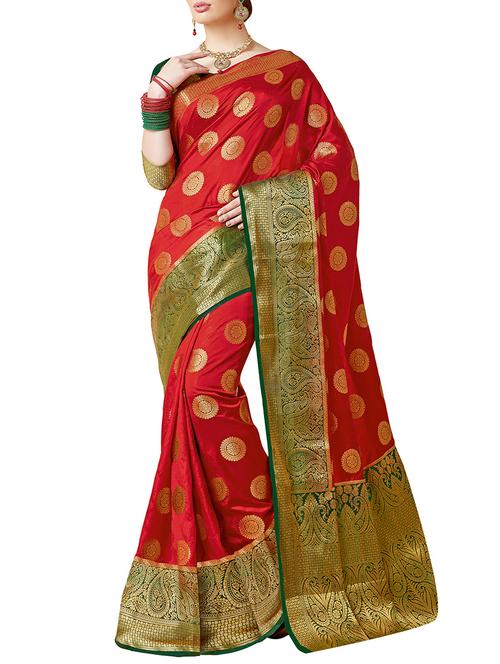 paisley zari border tussar saree with blouse - 15535558 - Very Small Image - 1