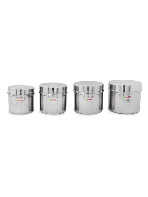 hazel stainless steel grocery container set of 4, silver - 15536162 - Very Small Image - 1