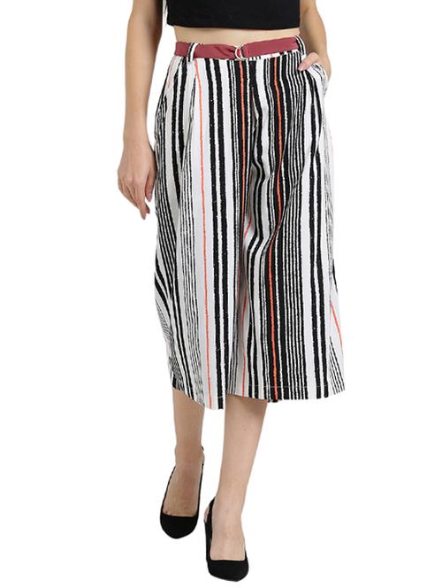 pocket detail striped culottes - 15536752 - Very Small Image - 1