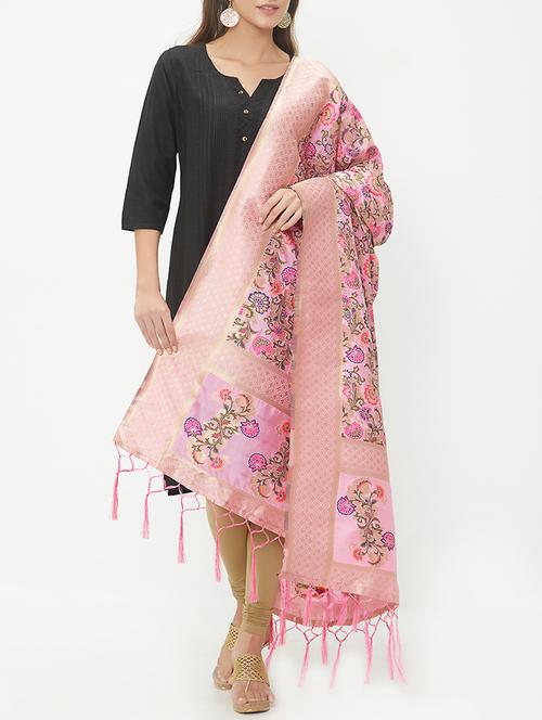 banarasi dupatta with tassels - 15536764 - Very Small Image - 1