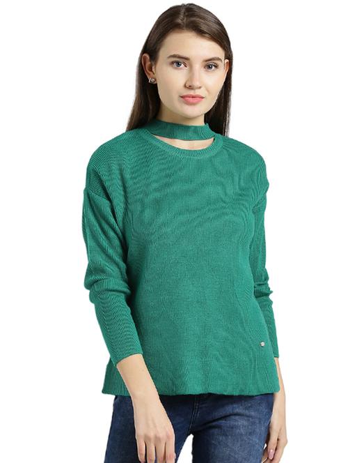 ribbed knit cutout detail pullover - 15537116 - Very Small Image - 1