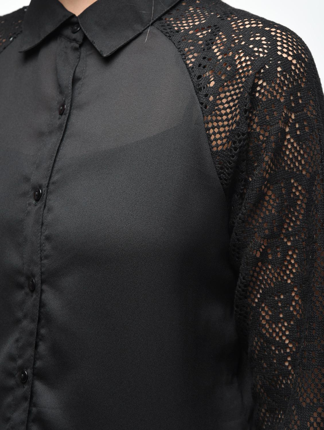 lace raglan sleeved shirt - 15537350 - Zoom Image - 5