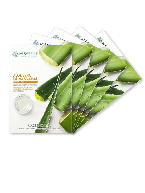 mirabelle korea aloe vera fairness facial mask( a pack of 5) - 15539309 - Very Small Image - 1