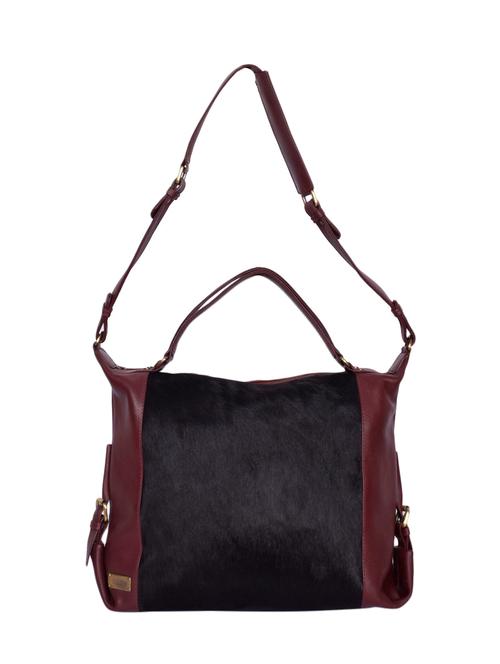 maroon leatherette (pu) handbag - 15539846 - Very Small Image - 1