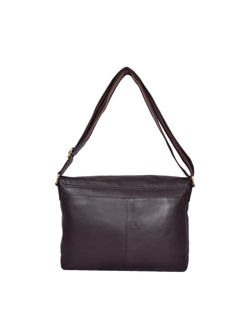 Brown Leather Messenger Bag - 15539864 - Very Small Image - 1