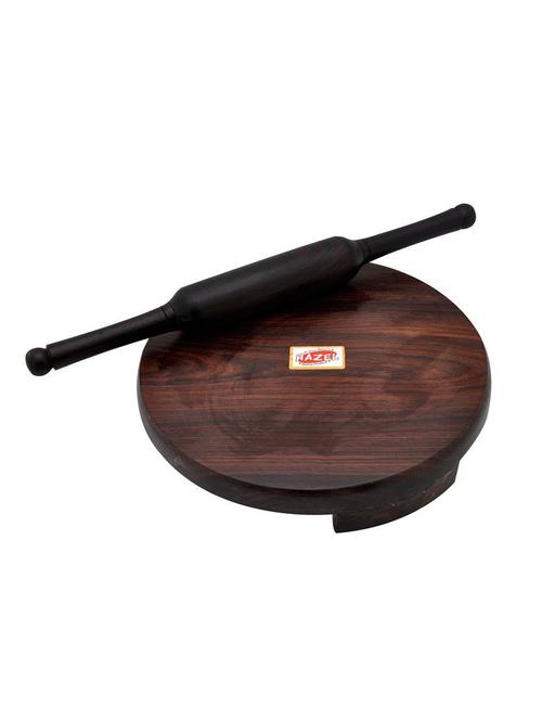 hazel wooden polpat roti roller combo small , 23cm , sesame,dark brown , 2 pc - 15540782 - Very Small Image - 1