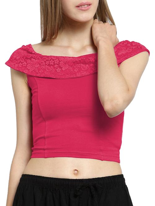 boat neck solid crop top - 15541150 - Very Small Image - 1