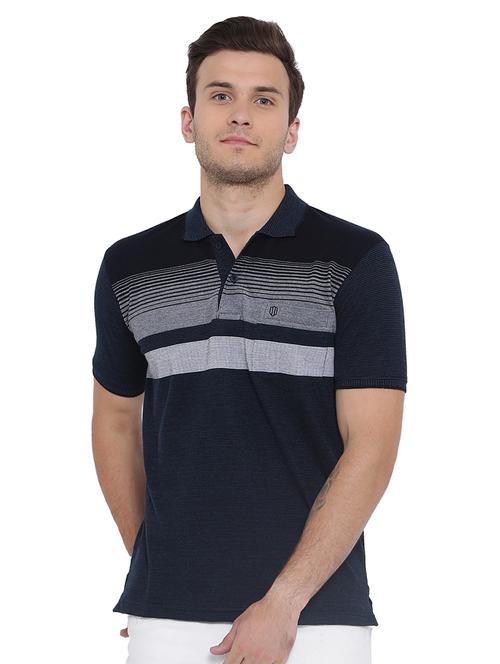 navy blue cotton blend pocket t-shirt - 15541243 - Very Small Image - 1