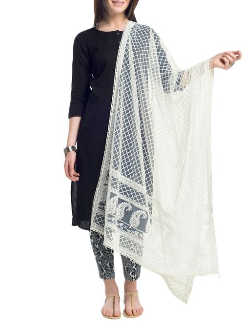 embroidery scallop lace detailing dupatta - 15541273 - Very Small Image - 1