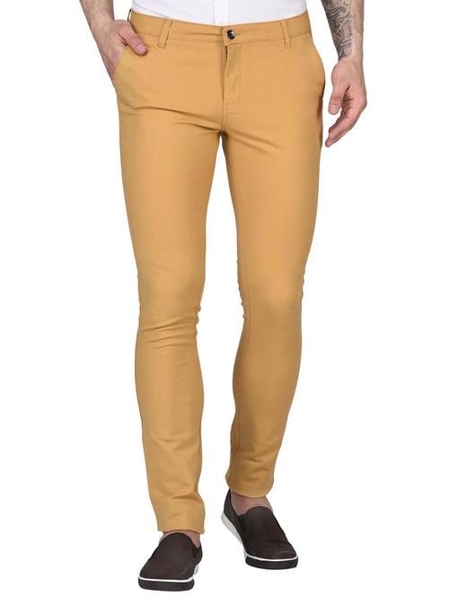 brown cotton chinos casual trousers - 15541944 - Very Small Image - 1