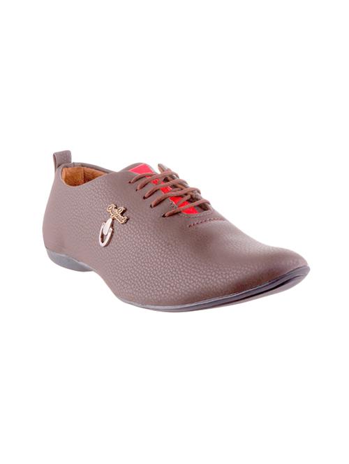 tan leatherette lace up shoes - 15542591 - Very Small Image - 1
