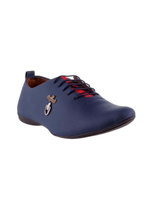 blue leatherette lace up shoes - 15542593 - Very Small Image - 1