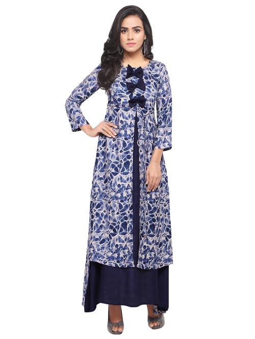 layered bow detail kurta - 15542844 - Very Small Image - 1
