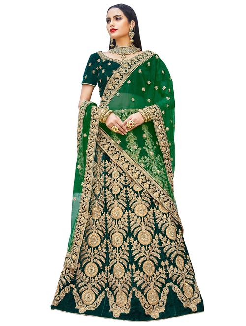 zari embroidered a-line lehenga - 15543114 - Very Small Image - 1