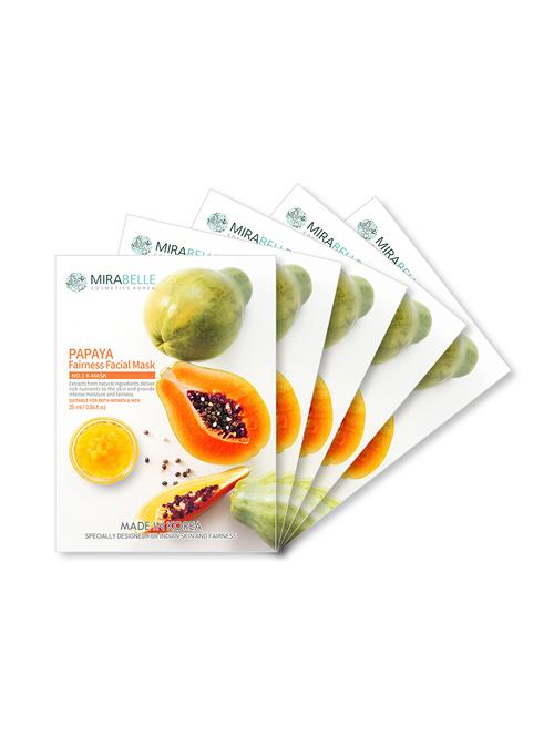 mirabelle korea papaya fairness facial mask  pack of 5 - 15543368 - Very Small Image - 1