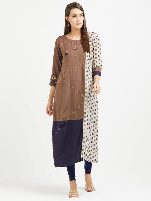 a-line kurta with tassels - 15544143 - Very Small Image - 1