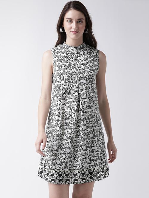 mock neck pleated a-line dress  - 15544336 - Very Small Image - 1