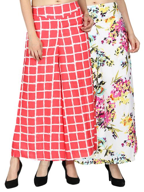 set of 2 high waist flared palazzo - 15544591 - Very Small Image - 1