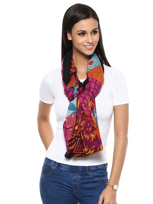 pink woolen stole - 15545076 - Very Small Image - 1