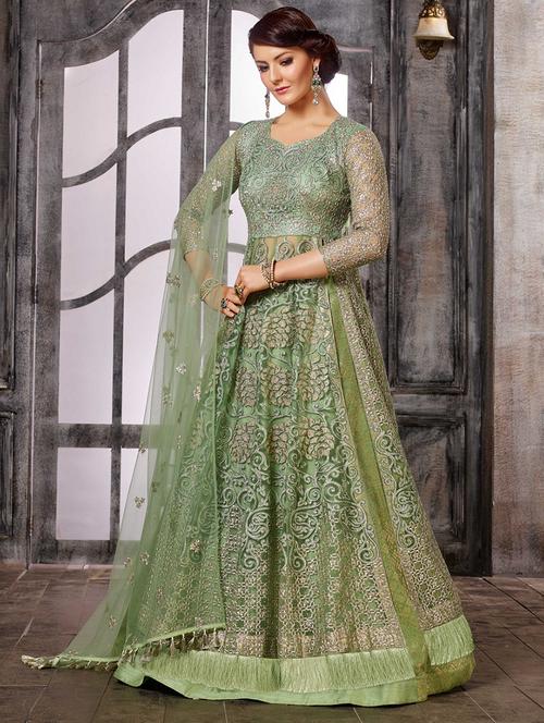 embroidered skirt suit with fringes - 15545957 - Very Small Image - 1