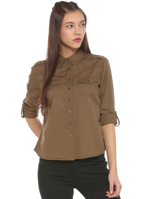 pocket patch roll tab sleeved shirt - 15548023 - Very Small Image - 1