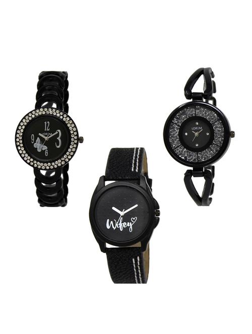 set of 3 round dial analog watch (lk201-211-234) - 15548407 - Very Small Image - 1