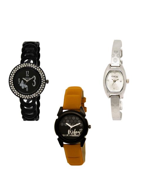 Set of 3 round dial analog watch combo -(LK201-219-235) - 15548576 - Very Small Image - 1