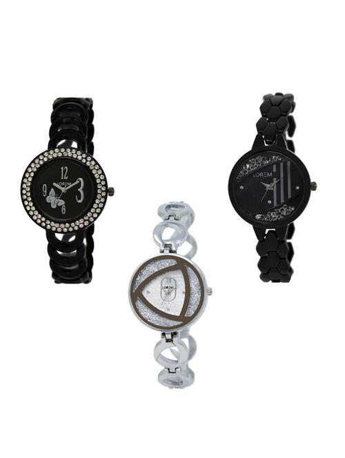 Set of 3 round dial analog watch combo -(LK201-221-240) - 15548620 - Very Small Image - 1
