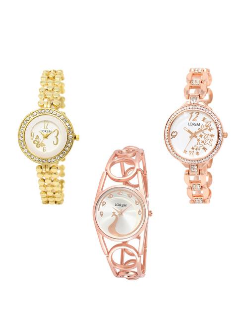 set of 3 round dial analog watch (lk203-210-232) - 15549583 - Very Small Image - 1