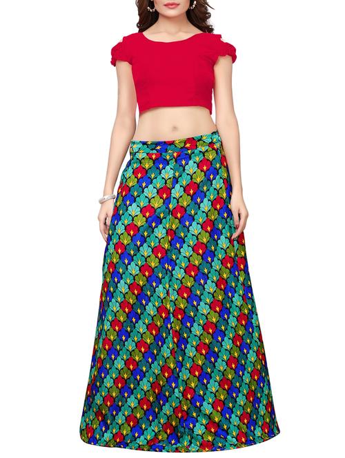 printed flared lehenga - 15557617 - Very Small Image - 1