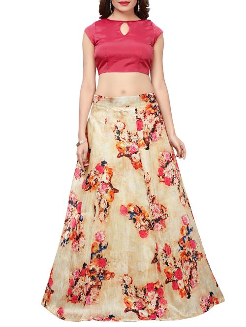 floral printed flared lehenga - 15557618 - Very Small Image - 1